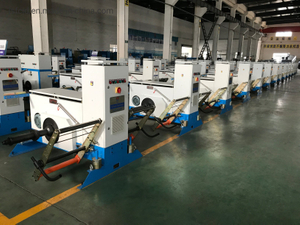 Double Shaft Copper Wire Cable Active Pay off Winding Cutting Rewinding Stranding Bunching Buncher Twist Twisting Twister Coiling Coiler Machine