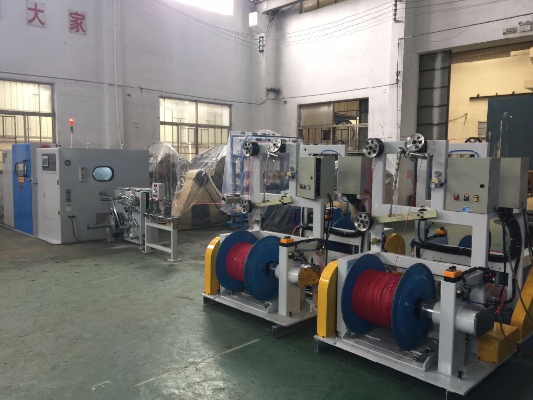 Bare Copper Wire One Time Double Cable Wire Cutting Winding Twist Twisting Twister Extrusion Machine